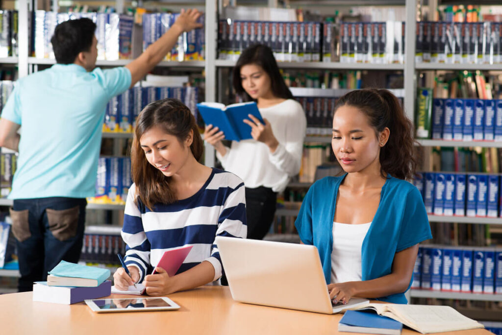 students-in-library